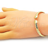 Aro Individual 07.341.0048 Oro Laminado, Diseño de Torcido, Diamantado, Tono Dorado (07 MM Thickness, One size fits all)