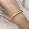 Aro Individual 07.341.0048 Oro Laminado, Diseño de Torcido, Diamantado, Tono Dorado (07 MM Thickness, One size fits all)
