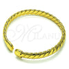 Aro Individual 07.341.0048 Oro Laminado, Diseño de Torcido, Diamantado, Tono Dorado (07 MM Thickness, One size fits all)