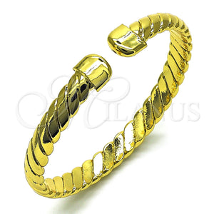Aro Individual 07.341.0048 Oro Laminado, Diseño de Torcido, Diamantado, Tono Dorado (07 MM Thickness, One size fits all)