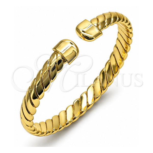 Aro Individual 07.341.0048 Oro Laminado, Diseño de Torcido, Diamantado, Tono Dorado (07 MM Thickness, One size fits all)