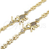 Pulsera Elegante 03.284.0025.1.07 Oro Laminado, Diseño de Elefante y Oja, con Multicolor Micro Pave and Blanca Zirconia Cubica, Pulido, Tono Dorado (07 MM Thickness, 7 Inches Length)