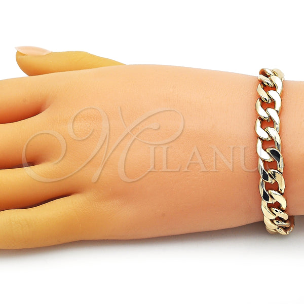 Collar y Pulsera 06.372.0055 Oro Laminado, Diseño de Cubana, Pulido, Tono Dorado