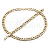 Collar y Pulsera 06.372.0055 Oro Laminado, Diseño de Cubana, Pulido, Tono Dorado