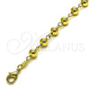 Tobillera Elegante 03.63.2178.10 Oro Laminado, Diseño de Bola, Pulido, Tono Dorado (06 MM Thickness, 10 Inches Length)