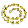 Tobillera Elegante 03.63.2178.10 Oro Laminado, Diseño de Bola, Pulido, Tono Dorado (06 MM Thickness, 10 Inches Length)