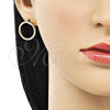 Arete Dormilona 02.379.0034 Oro Laminado, con Marfil Perla, Pulido, Tono Dorado