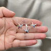 Juego de Arete y Dije de Adulto 10.399.0012 Plata Rodinada, Diseño de Estrella, con Madre Perla Multicolor, Pulido, Tono Plateado