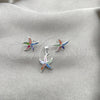 Juego de Arete y Dije de Adulto 10.399.0012 Plata Rodinada, Diseño de Estrella, con Madre Perla Multicolor, Pulido, Tono Plateado