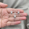 Juego de Arete y Dije de Adulto 10.399.0014 Plata Rodinada, Diseño de Tortuga, con Madre Perla Multicolor, Pulido, Tono Plateado