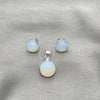 Juego de Arete y Dije de Adulto 10.392.0002 Plata Rodinada, con Opal Blanca, Pulido, Tono Plateado