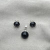 Juego de Arete y Dije de Adulto 10.392.0004 Plata Rodinada, con Perla Verde, Pulido, Tono Plateado