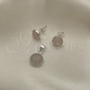 Juego de Arete y Dije de Adulto 10.392.0005 Plata Rodinada, con Opal Rosa, Pulido, Tono Plateado