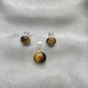 Juego de Arete y Dije de Adulto 10.392.0006 Plata Rodinada, con Opal Onix Negro, Pulido, Tono Plateado