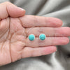 Arete Dormilona 02.399.0046 Plata Rodinada, con Perla Light Turquoise, Pulido, Tono Plateado