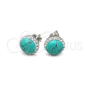 Arete Dormilona 02.399.0046 Plata Rodinada, con Perla Light Turquoise, Pulido, Tono Plateado