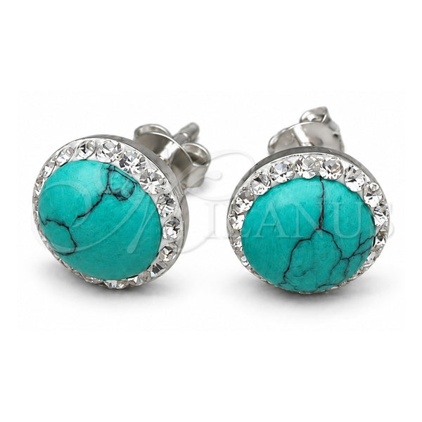 Arete Dormilona 02.399.0046 Plata Rodinada, con Perla Light Turquoise, Pulido, Tono Plateado
