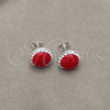 Arete Dormilona 02.399.0047 Plata Rodinada, con Perla Rojo Naranja, Pulido, Tono Plateado