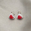 Arete Dormilona 02.399.0049 Plata Rodinada, con Perla Rojo Naranja, Pulido, Tono Plateado