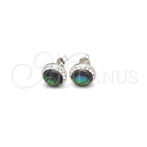 Arete Dormilona 02.399.0050 Plata Rodinada, con Perla Verde, Pulido, Tono Plateado