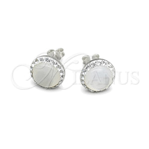 Arete Dormilona 02.399.0053 Plata Rodinada, con Perla Marfil, Pulido, Tono Plateado