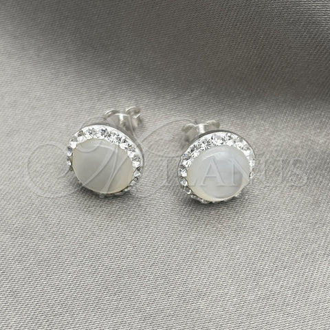 Arete Dormilona 02.399.0053 Plata Rodinada, con Perla Marfil, Pulido, Tono Plateado