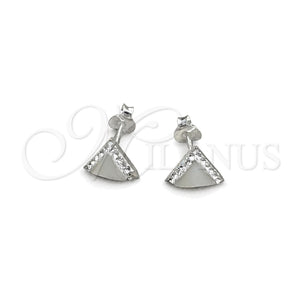 Arete Dormilona 02.399.0054 Plata Rodinada, con Perla Marfil, Pulido, Tono Plateado