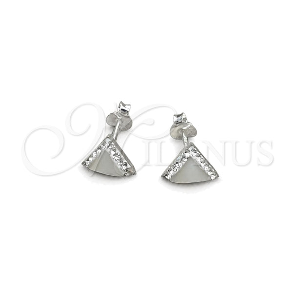 Arete Dormilona 02.399.0054 Plata Rodinada, con Perla Marfil, Pulido, Tono Plateado