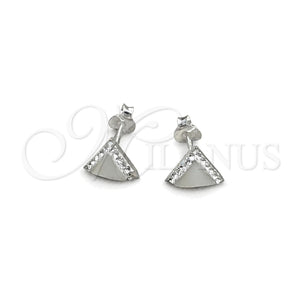 Arete Dormilona 02.399.0054 Plata Rodinada, con Perla Marfil, Pulido, Tono Plateado