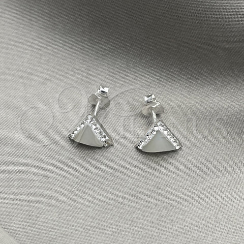Arete Dormilona 02.399.0054 Plata Rodinada, con Perla Marfil, Pulido, Tono Plateado
