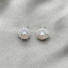 Arete Dormilona 02.399.0061 Plata Rodinada, con Perla Rosa, Pulido, Tono Plateado