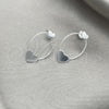 Arete Dormilona 02.399.0063 Plata Rodinada, Diseño de Corazón, Diamantado, Tono Plateado