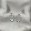 Arete Dormilona 02.399.0063 Plata Rodinada, Diseño de Corazón, Diamantado, Tono Plateado