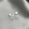 Arete Dormilona 02.399.0065 Plata Rodinada, Diseño de Estrella, Pulido, Tono Plateado