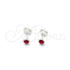 Arete Dormilona 02.397.0039.01 Plata Rodinada, con Zirconia Cubica Granate, Pulido, Tono Plateado