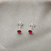 Arete Dormilona 02.397.0039.01 Plata Rodinada, con Zirconia Cubica Granate, Pulido, Tono Plateado