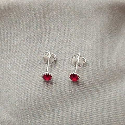 Arete Dormilona 02.397.0039.01 Plata Rodinada, con Zirconia Cubica Granate, Pulido, Tono Plateado