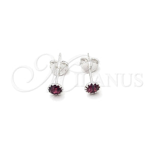 Arete Dormilona 02.397.0039.02 Plata Rodinada, con Zirconia Cubica Dark Ametista, Pulido, Tono Plateado