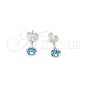 Arete Dormilona 02.397.0039.03 Plata Rodinada, con Zirconia Cubica Aguamarina, Pulido, Tono Plateado