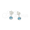 Arete Dormilona 02.397.0039.03 Plata Rodinada, con Zirconia Cubica Aguamarina, Pulido, Tono Plateado