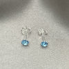 Arete Dormilona 02.397.0039.03 Plata Rodinada, con Zirconia Cubica Aguamarina, Pulido, Tono Plateado