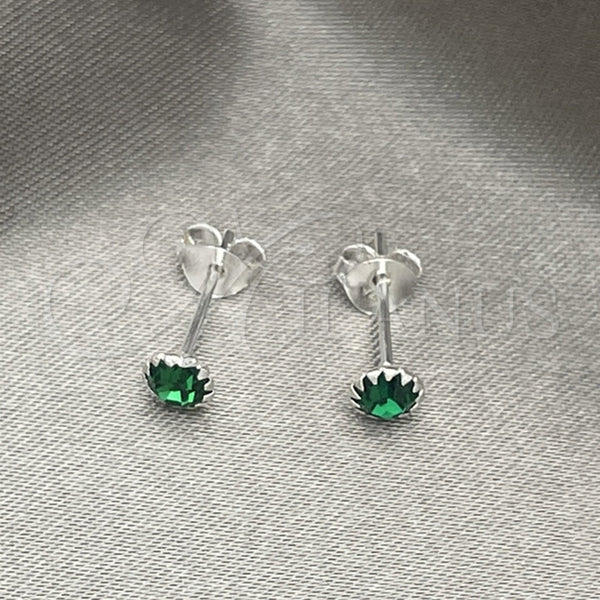 Arete Dormilona 02.397.0039.05 Plata Rodinada, con Zirconia Cubica Esmeralda, Pulido, Tono Plateado