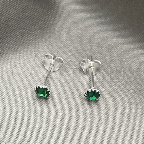 Arete Dormilona 02.397.0039.05 Plata Rodinada, con Zirconia Cubica Esmeralda, Pulido, Tono Plateado