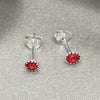 Arete Dormilona 02.397.0039.07 Plata Rodinada, con Zirconia Cubica Rubi, Pulido, Tono Plateado
