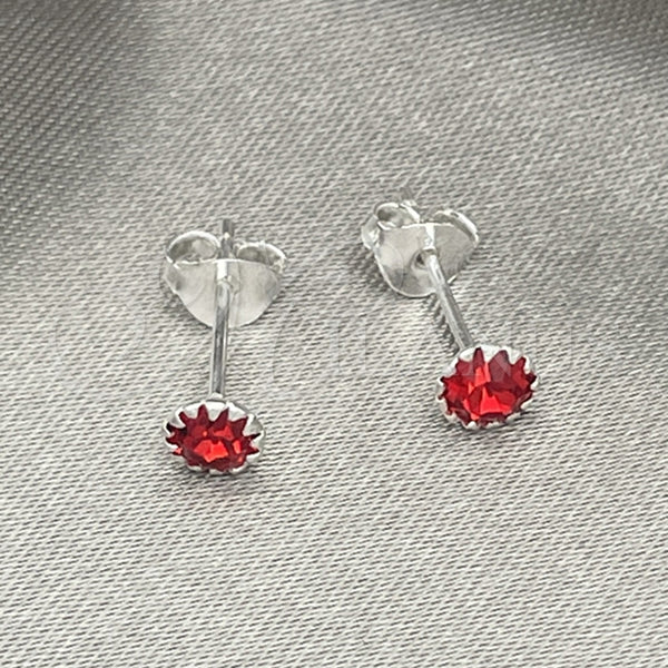 Arete Dormilona 02.397.0039.07 Plata Rodinada, con Zirconia Cubica Rubi, Pulido, Tono Plateado