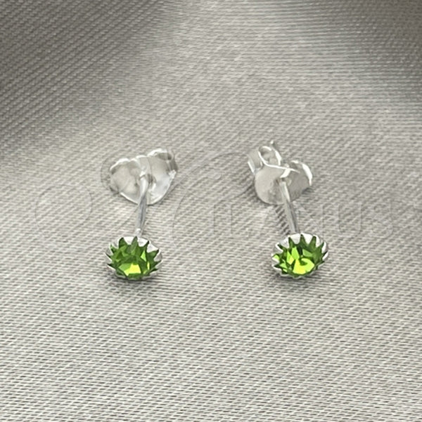 Arete Dormilona 02.397.0039.08 Plata Rodinada, con Zirconia Cubica Peridoto, Pulido, Tono Plateado