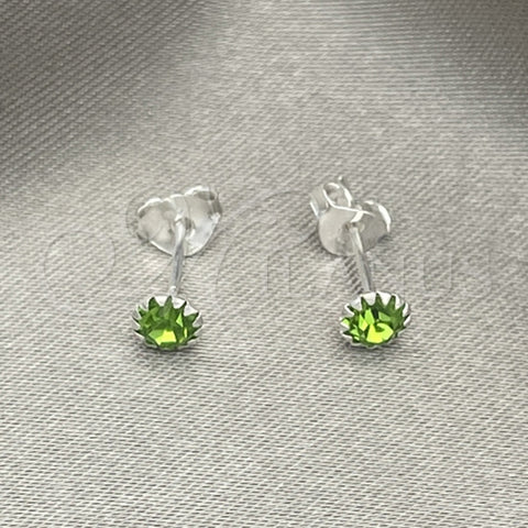 Arete Dormilona 02.397.0039.08 Plata Rodinada, con Zirconia Cubica Peridoto, Pulido, Tono Plateado