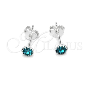 Arete Dormilona 02.397.0039.11 Plata Rodinada, con Zirconia Cubica Aqua Azul, Pulido, Tono Plateado