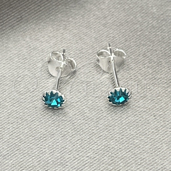 Arete Dormilona 02.397.0039.11 Plata Rodinada, con Zirconia Cubica Aqua Azul, Pulido, Tono Plateado
