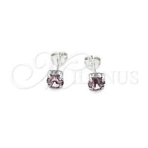 Arete Dormilona 02.397.0040.06 Plata Rodinada, con Zirconia Cubica Amatista, Pulido, Tono Plateado